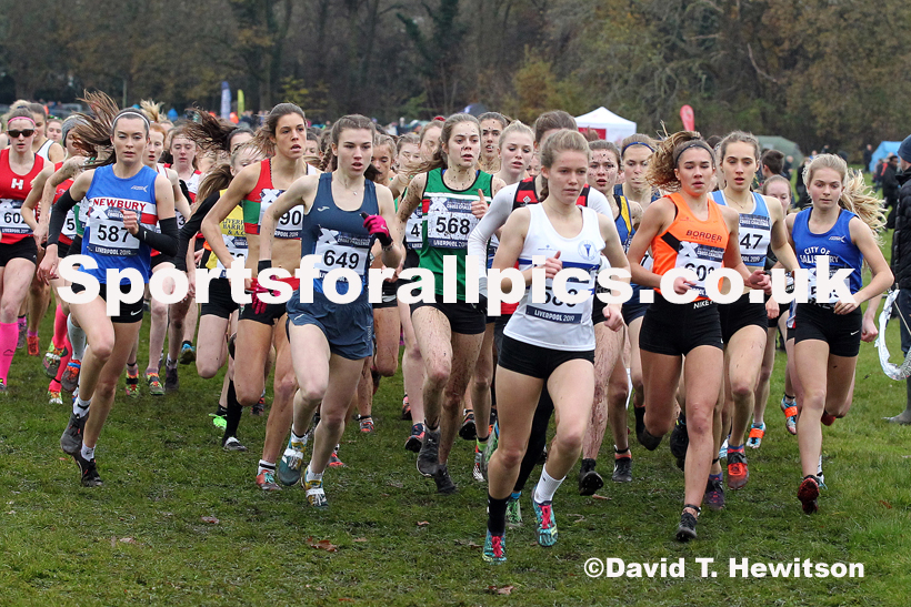 Womens under-17s and under-20s, 2019 European Cross Country Trials and British Cross Challenge, Sefton Park, Liverpool.  Photo: David T. Hewitson/Sports for All Pics